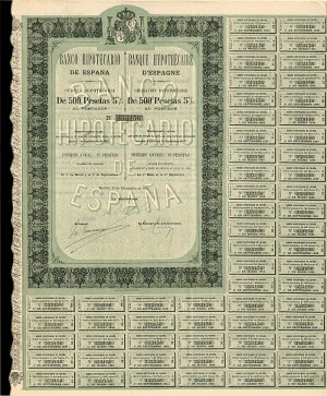 Banco Hipotecario De Espana - 500 Pesetas - Foreign Bond